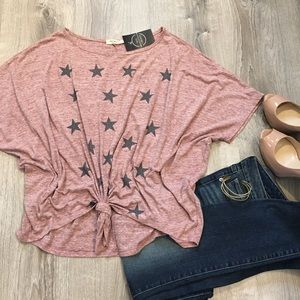 NWT Pink/ Mauve shirt with blue stars, Size M